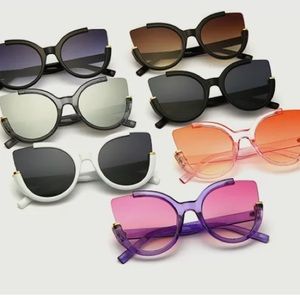 Semi-Rimless Cat Eye Sunglasses